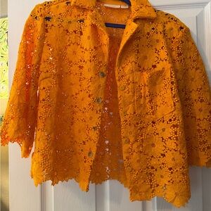 Maeve Orange Floral Lace Jacket